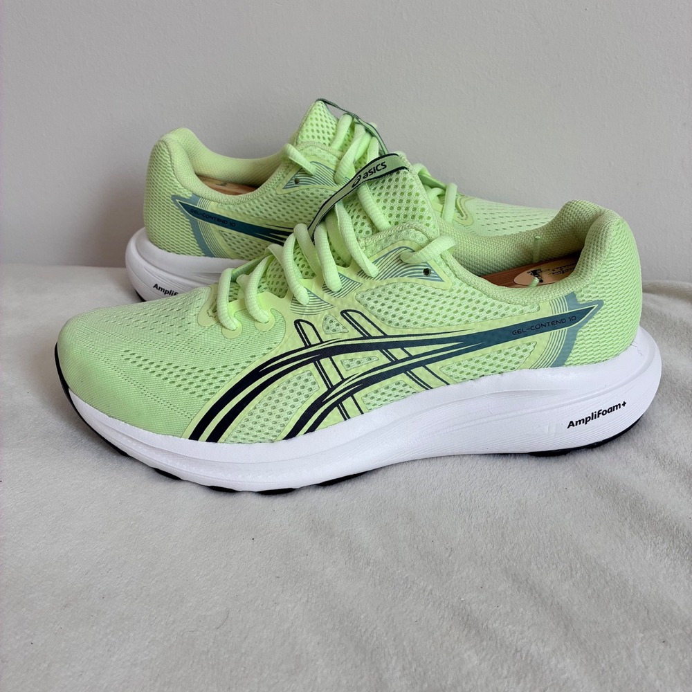 Asics Gel-Contend 10 Lime Green White Running Shoes 1011C249 Mens 7.5
